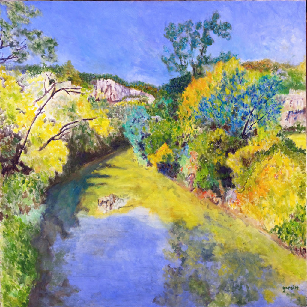 La Dordogne, 2015, huile sur toile 100 X 100 cm