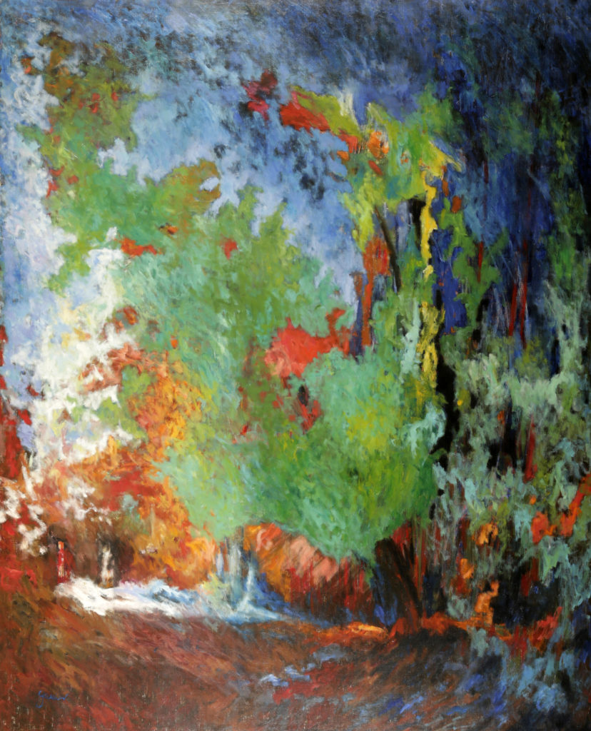 La forêt au poisson rouge, 1993, huile sur toile, 162 X 130 cm.