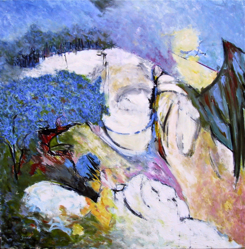 Aile blanche, 2013, huile sur toile 80 X 80 cm