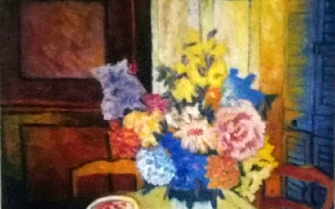 Le bouquet, huile sur toile  81X 65 cm