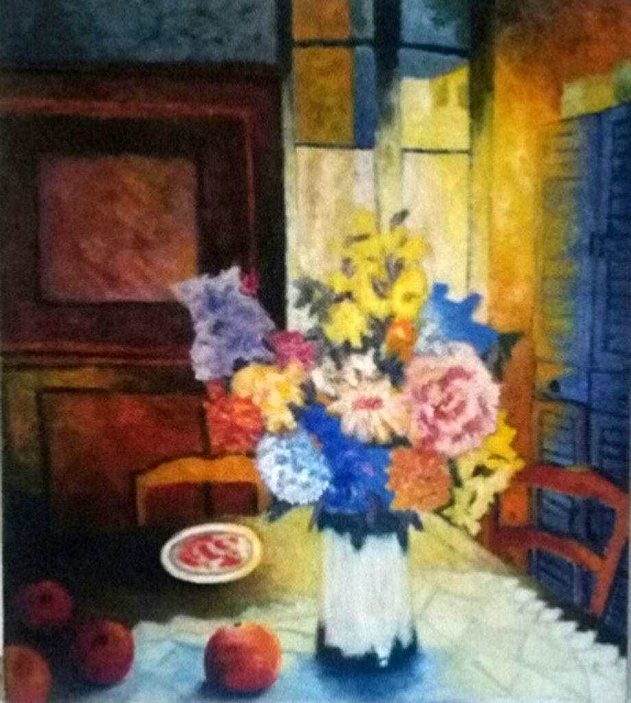 Le bouquet, huile sur toile  81X 65 cm