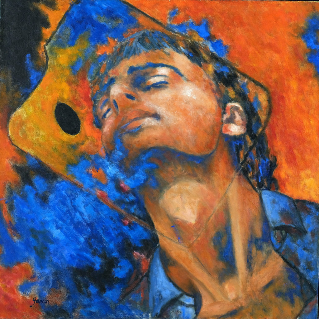 Rêves, autoportrait, 1994, huile sur toile 50 X 50 cm.