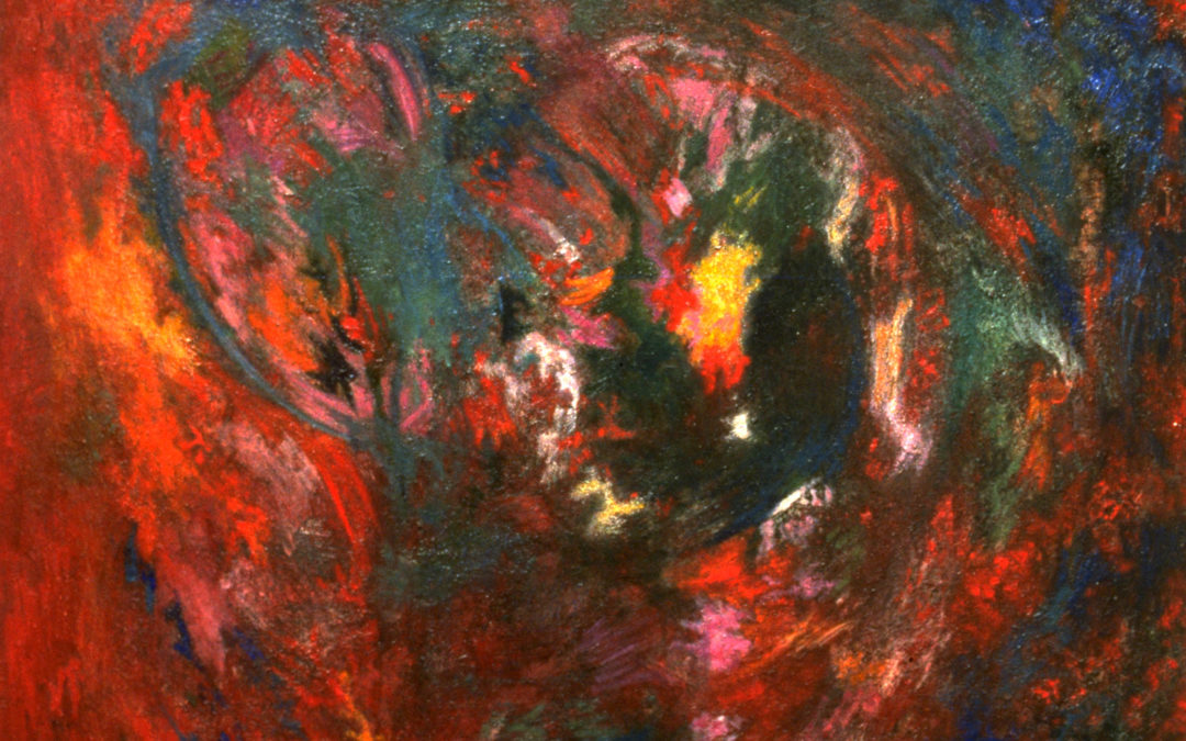 Spirale rouge, 1994, huile sur toile 100 X 100 cm