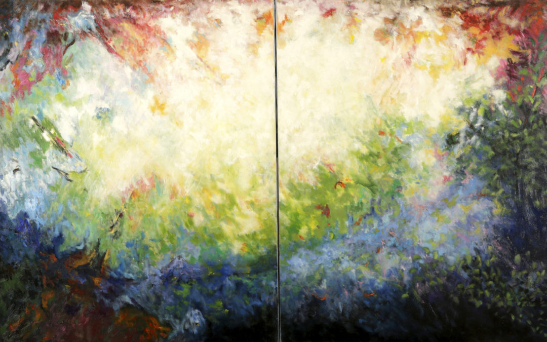 Diptyque,  huile sur toile 160 X 100 cm