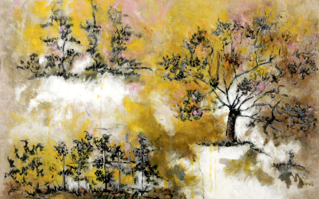 Jardin d’or, huile sur toile 80 X 80 cm