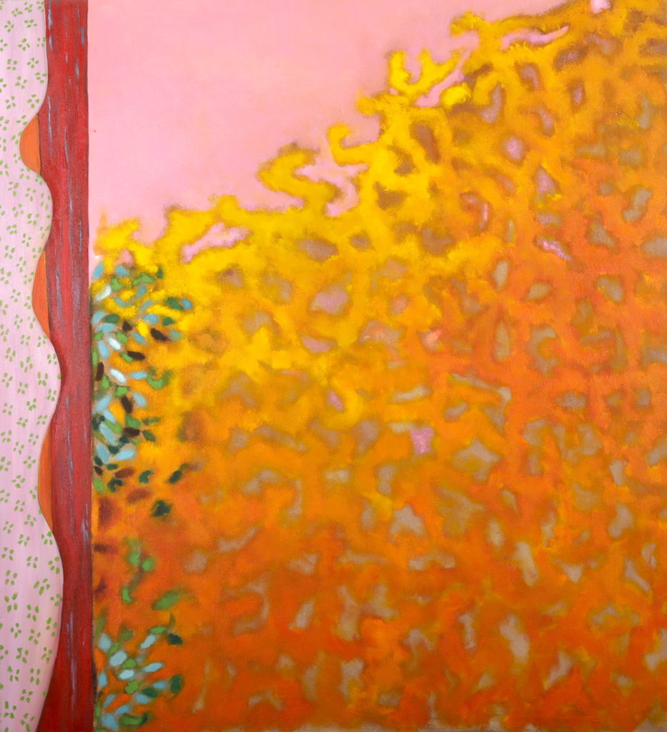 Le rideau, 1985, huile sur toile 120 X 120 cm